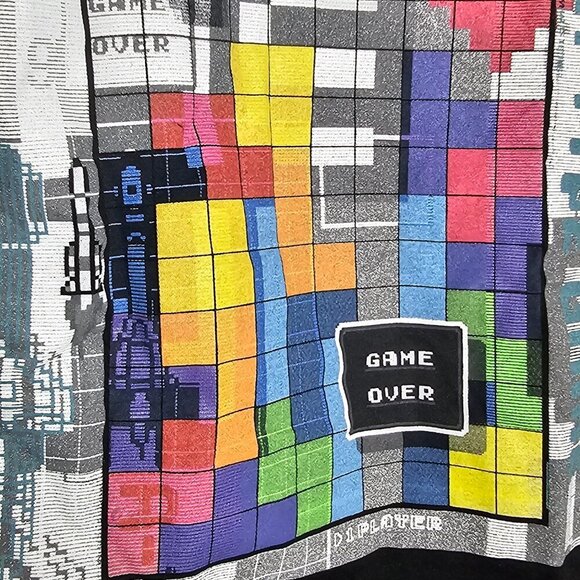 Men's Tetris Graphic Short Sleeved T-Shirt, Size Large, 100% Cotton - Picture 2 of 11